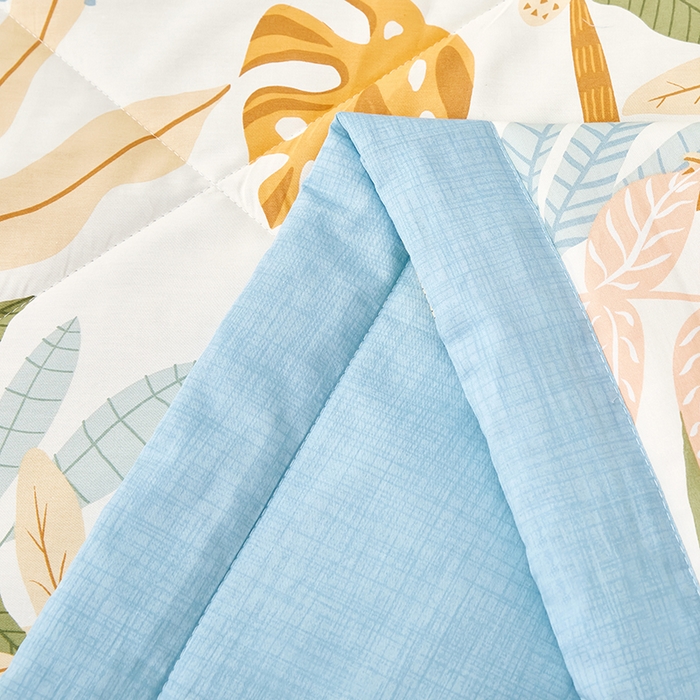 91家纺网 家纺一手货源 找家纺 黛妮雅 2026新款双面全棉羽丝夏被叶枫海韵