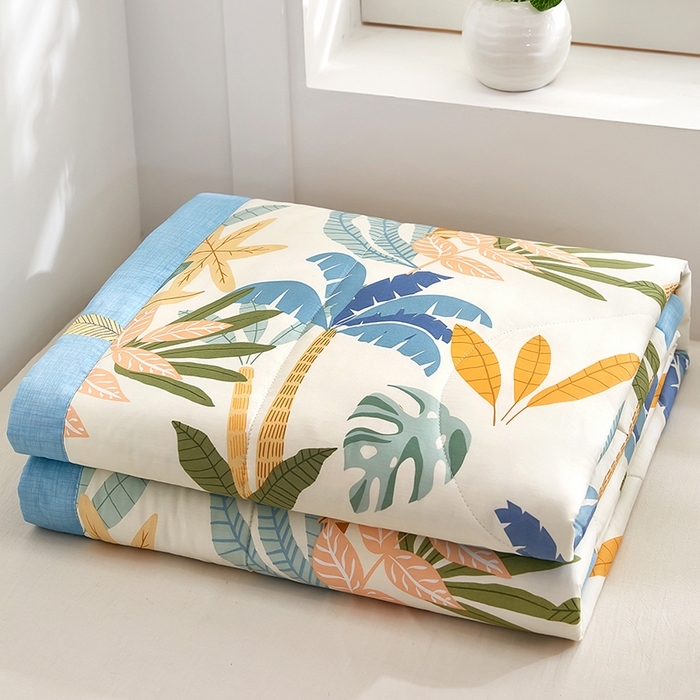 91家纺网 家纺一手货源 找家纺 黛妮雅 2026新款双面全棉羽丝夏被叶枫海韵