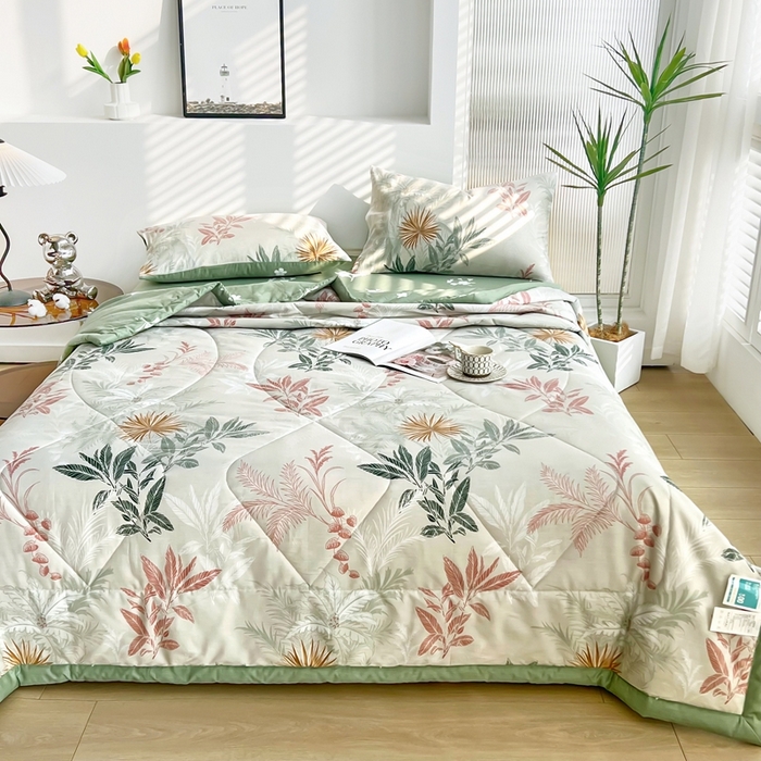 91家纺网 家纺一手货源 找家纺 黛妮雅 2026新款双面全棉羽丝夏被一览芳华