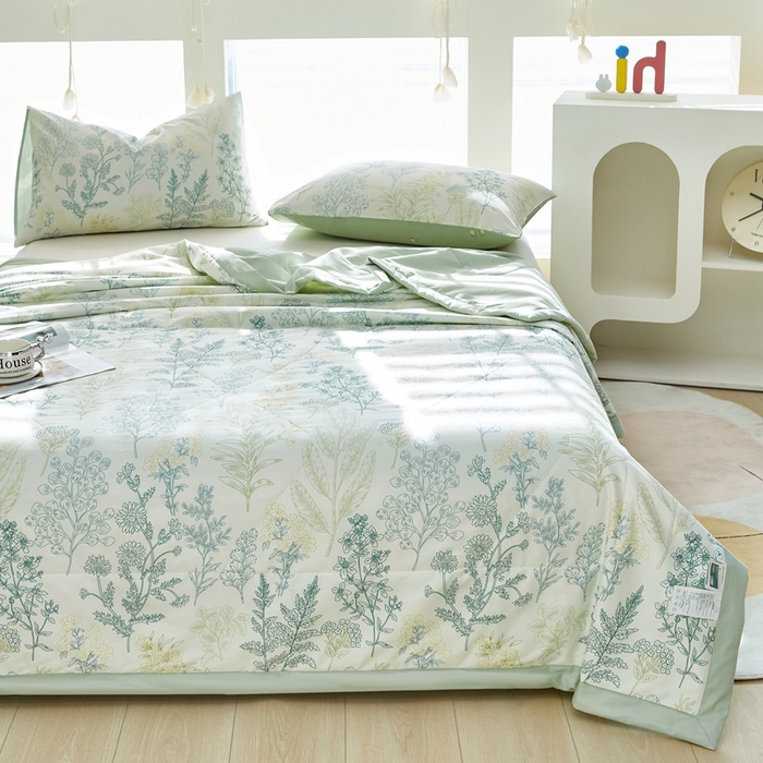 91家纺网 家纺一手货源 找家纺 黛妮雅 2026新款双面全棉羽丝夏被幽兰花谷