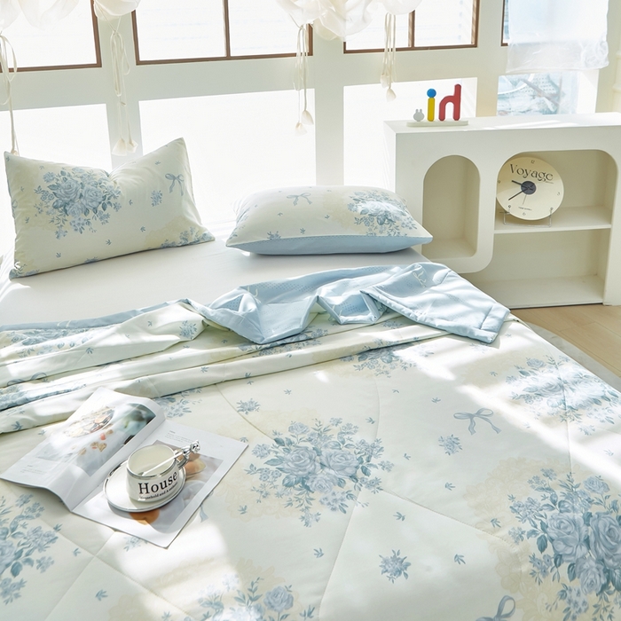 91家纺网 家纺一手货源 找家纺 黛妮雅 2026新款双面全棉羽丝夏被 醉花语