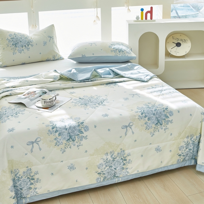 91家纺网 家纺一手货源 找家纺 黛妮雅 2026新款双面全棉羽丝夏被 醉花语