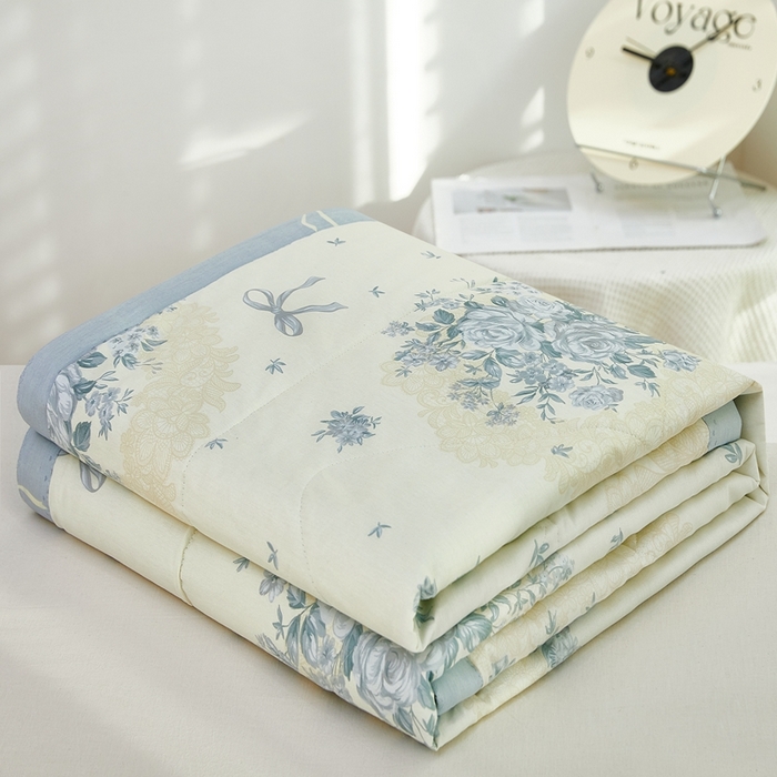 91家纺网 家纺一手货源 找家纺 黛妮雅 2026新款双面全棉羽丝夏被 醉花语