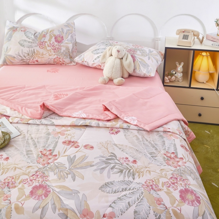 91家纺网 家纺一手货源 找家纺 黛妮雅 2026新款双面全棉羽丝夏被悠悠花香