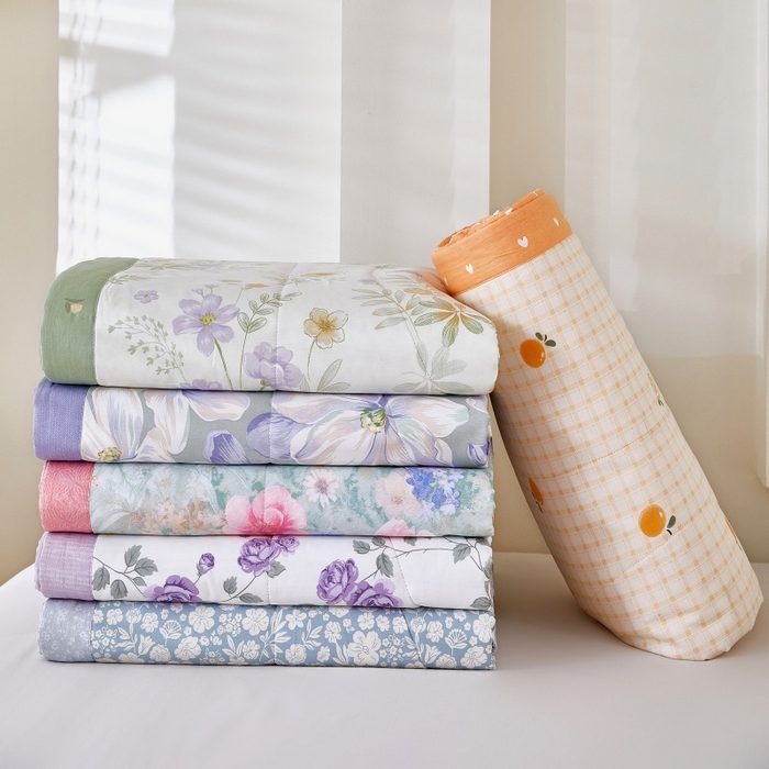 91家纺网 家纺一手货源 找家纺 黛妮雅 2026新款双面全棉羽丝夏被 组合图仅供参考