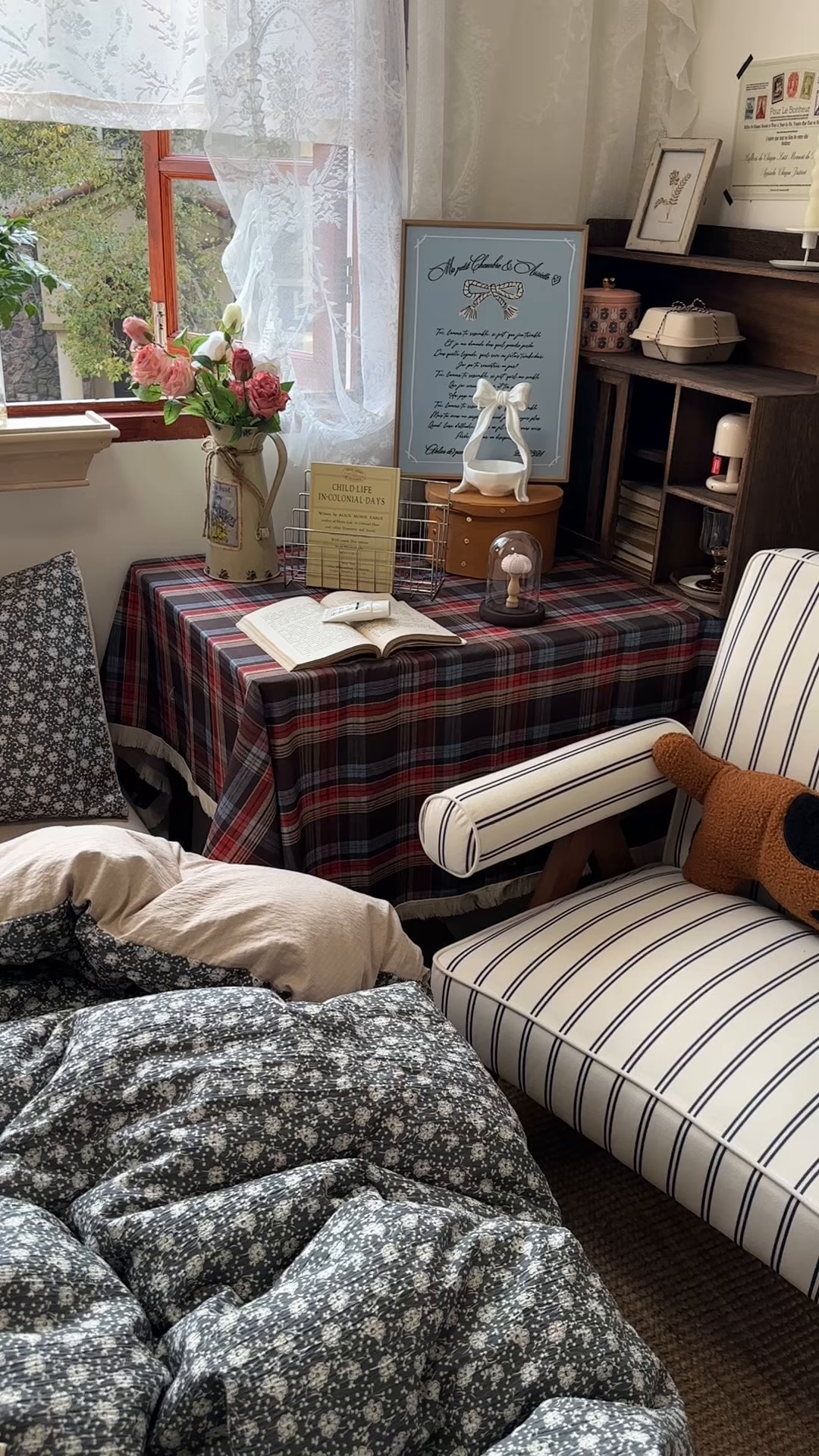 91家纺网 家纺一手货源 找家纺 阿曼达 2026新款日韩系复古印花小碎花软糯贴肤慵懒伴眠超治愈的床单床笠款四件套 小印-朝花辞.灰