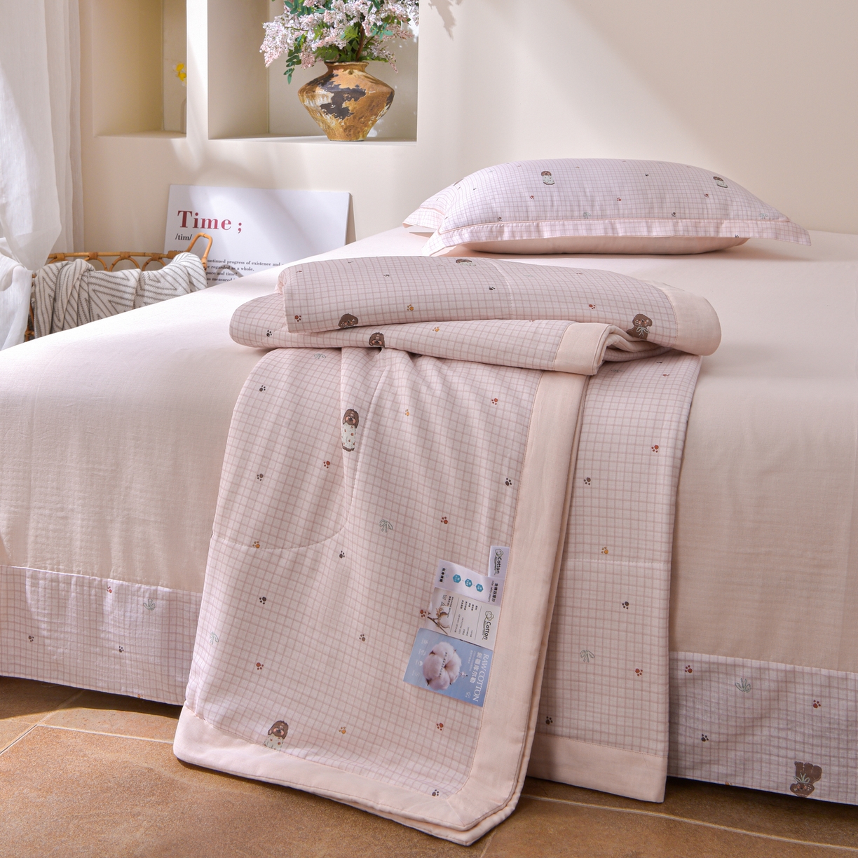 91家纺网 家纺一手货源 找家纺 （总）金昱纺 2026新款A类全棉双层纱新疆棉花夏被四件套（带检测报告，包检测，有微信+买家秀）