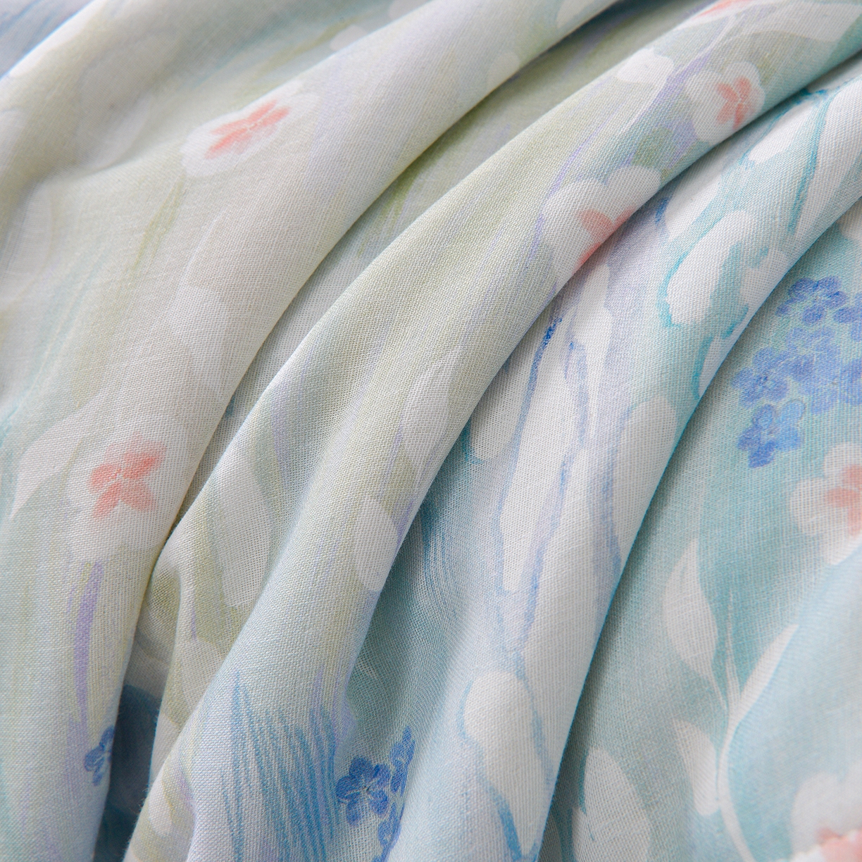 91家纺网 家纺一手货源 找家纺 金昱纺 2026新款A类全棉双层纱新疆棉花夏被四件套（带检测报告，包检测，有微信+买家秀） 禾棠映月-兰