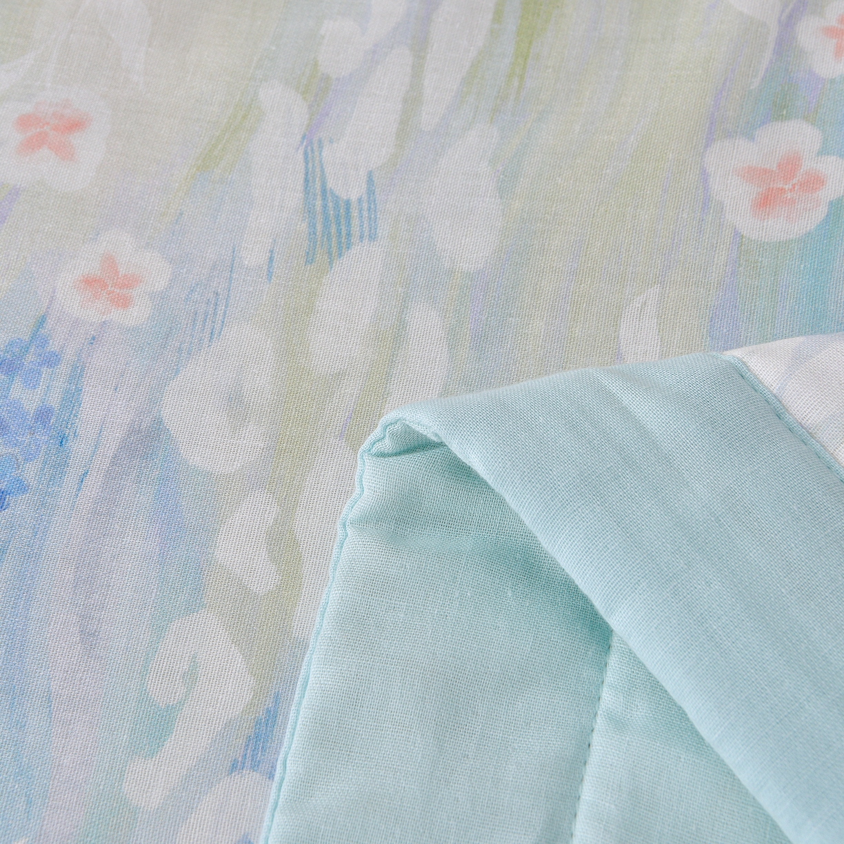 91家纺网 家纺一手货源 找家纺 金昱纺 2026新款A类全棉双层纱新疆棉花夏被四件套（带检测报告，包检测，有微信+买家秀） 禾棠映月-兰