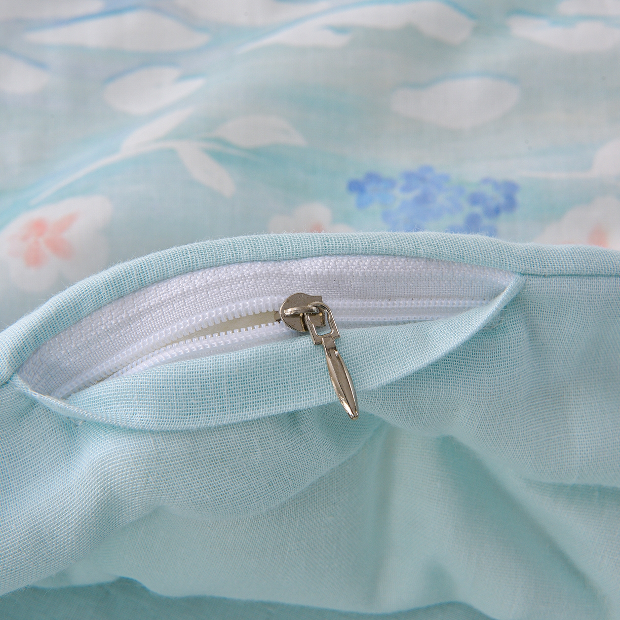 91家纺网 家纺一手货源 找家纺 金昱纺 2026新款A类全棉双层纱新疆棉花夏被四件套（带检测报告，包检测，有微信+买家秀） 禾棠映月-兰