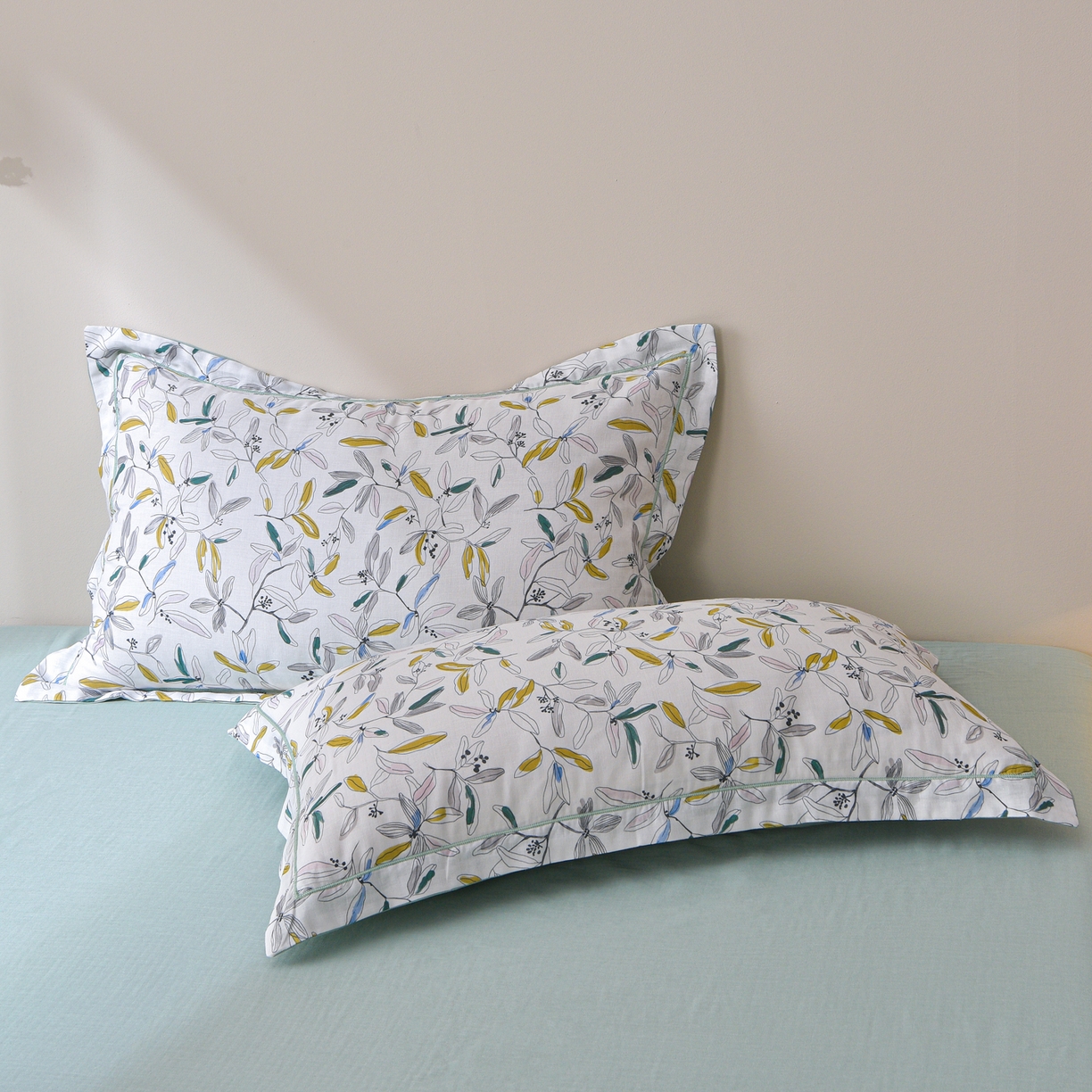 91家纺网 家纺一手货源 找家纺 金昱纺 2026新款A类全棉双层纱新疆棉花夏被四件套（带检测报告，包检测，有微信+买家秀） 镜花眠-绿