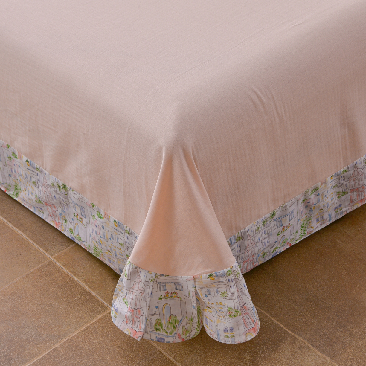 91家纺网 家纺一手货源 找家纺 金昱纺 2026新款A类全棉双层纱新疆棉花夏被四件套（带检测报告，包检测，有微信+买家秀） 浪漫小镇-粉