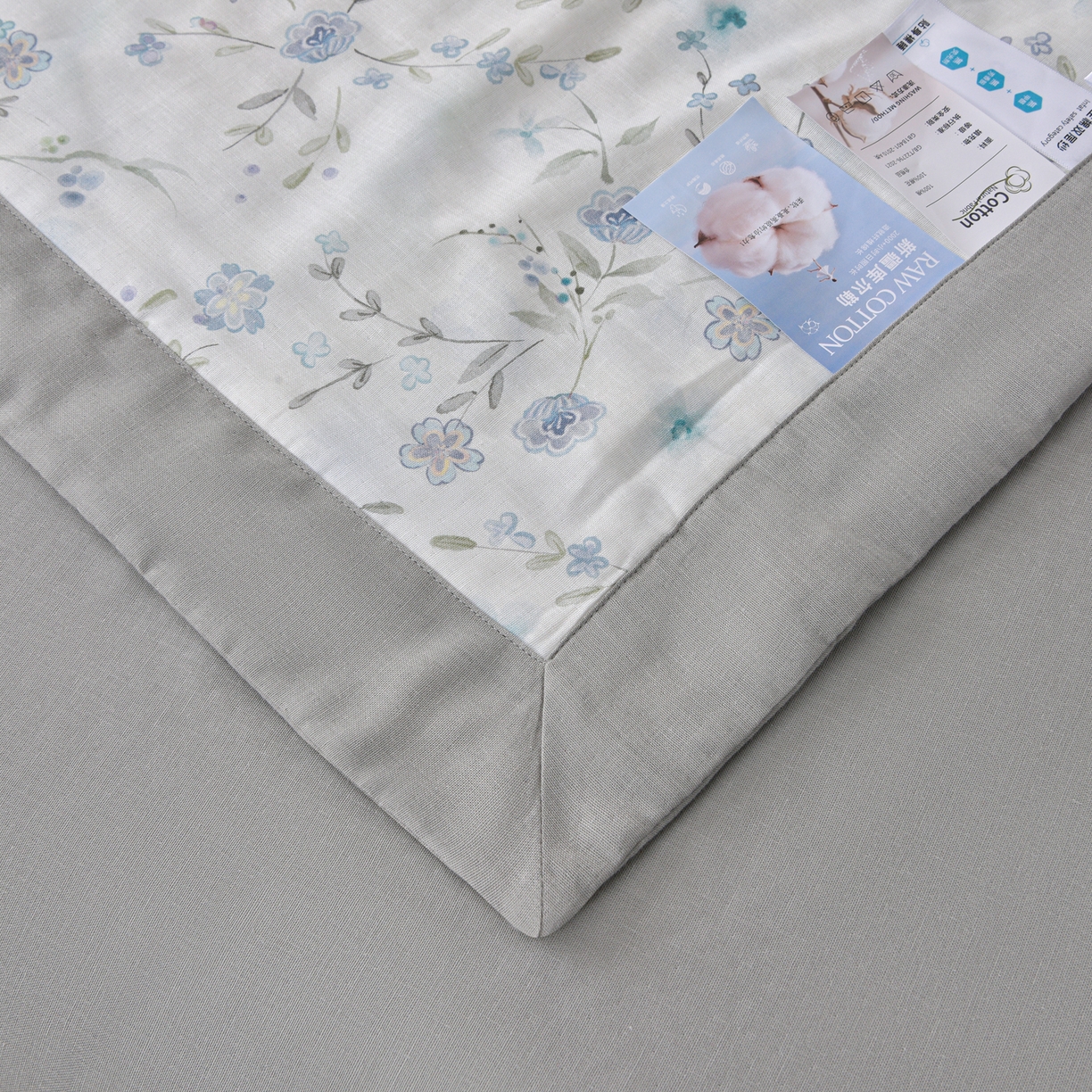 91家纺网 家纺一手货源 找家纺 金昱纺 2026新款A类全棉双层纱新疆棉花夏被四件套（带检测报告，包检测，有微信+买家秀） 莲礼枝-兰