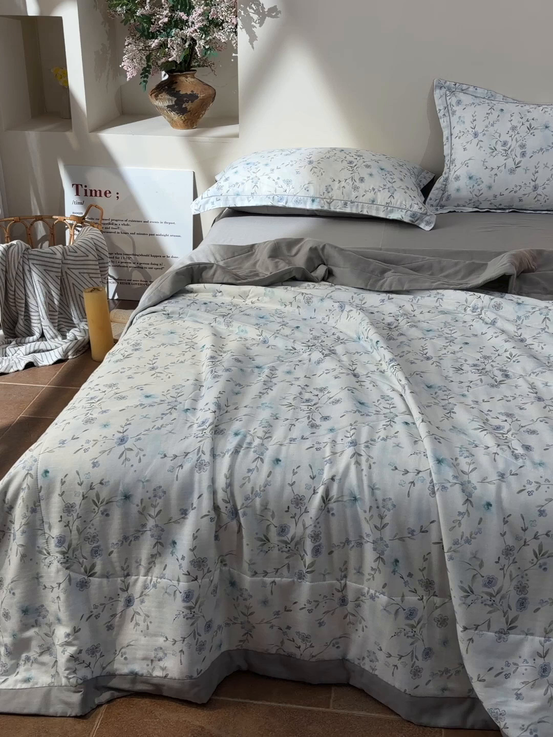 91家纺网 家纺一手货源 找家纺 金昱纺 2026新款A类全棉双层纱新疆棉花夏被四件套（带检测报告，包检测，有微信+买家秀） 莲礼枝-兰