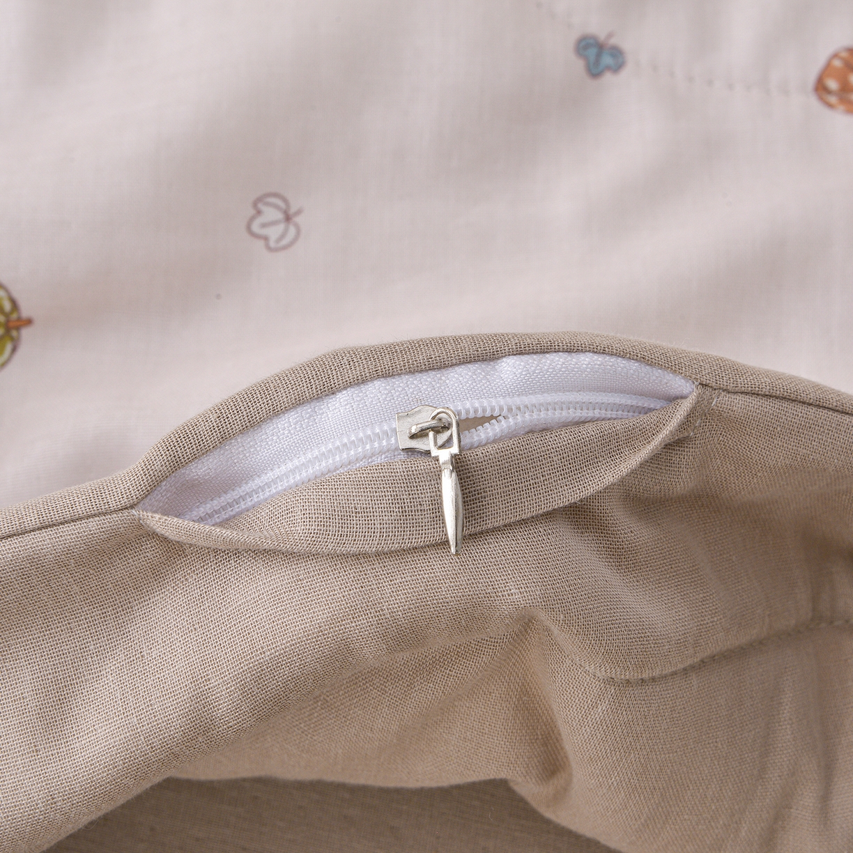 91家纺网 家纺一手货源 找家纺 金昱纺 2026新款A类全棉双层纱新疆棉花夏被四件套（带检测报告，包检测，有微信+买家秀） 南瓜马车-咖