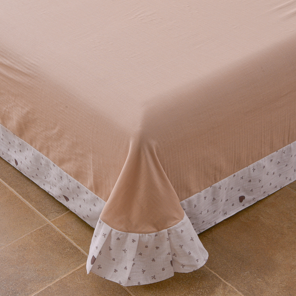 91家纺网 家纺一手货源 找家纺 金昱纺 2026新款A类全棉双层纱新疆棉花夏被四件套（带检测报告，包检测，有微信+买家秀） 甜心结-咖