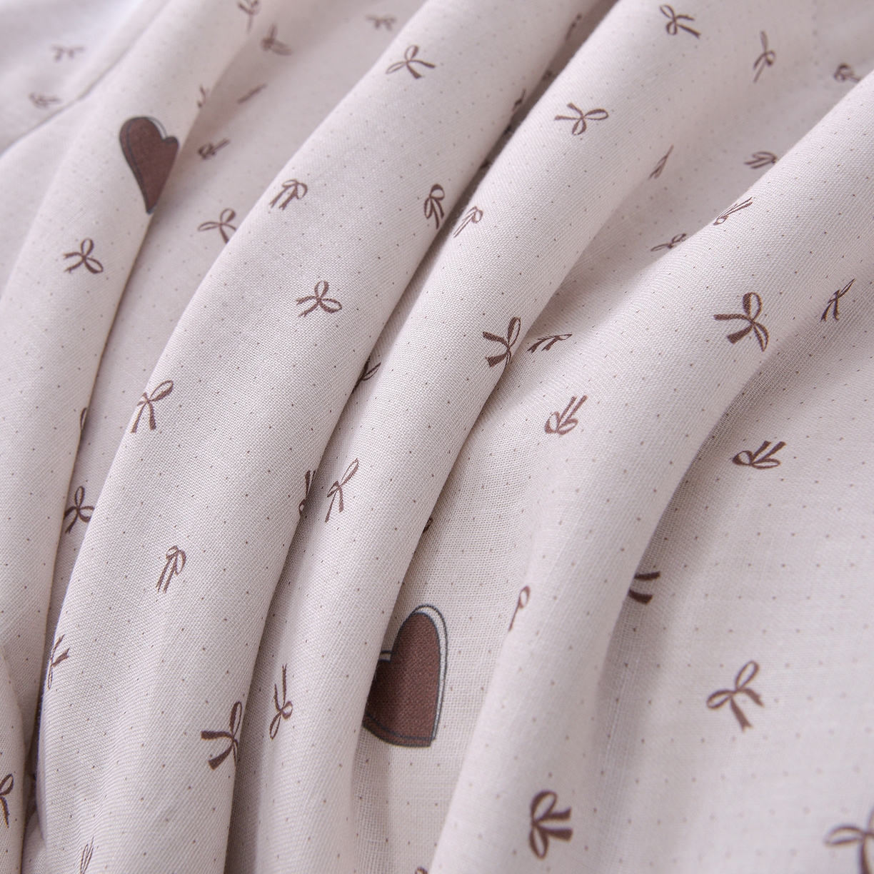 91家纺网 家纺一手货源 找家纺 金昱纺 2026新款A类全棉双层纱新疆棉花夏被四件套（带检测报告，包检测，有微信+买家秀） 甜心结-咖