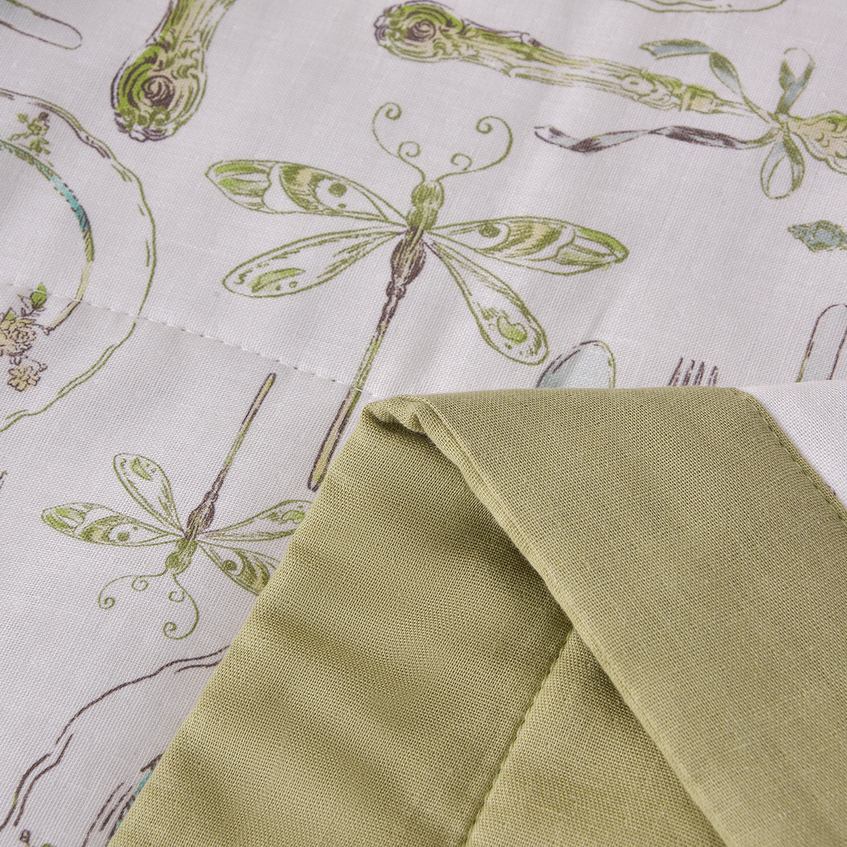 91家纺网 家纺一手货源 找家纺 金昱纺 2026新款A类全棉双层纱新疆棉花夏被四件套（带检测报告，包检测，有微信+买家秀） 中世纪-绿