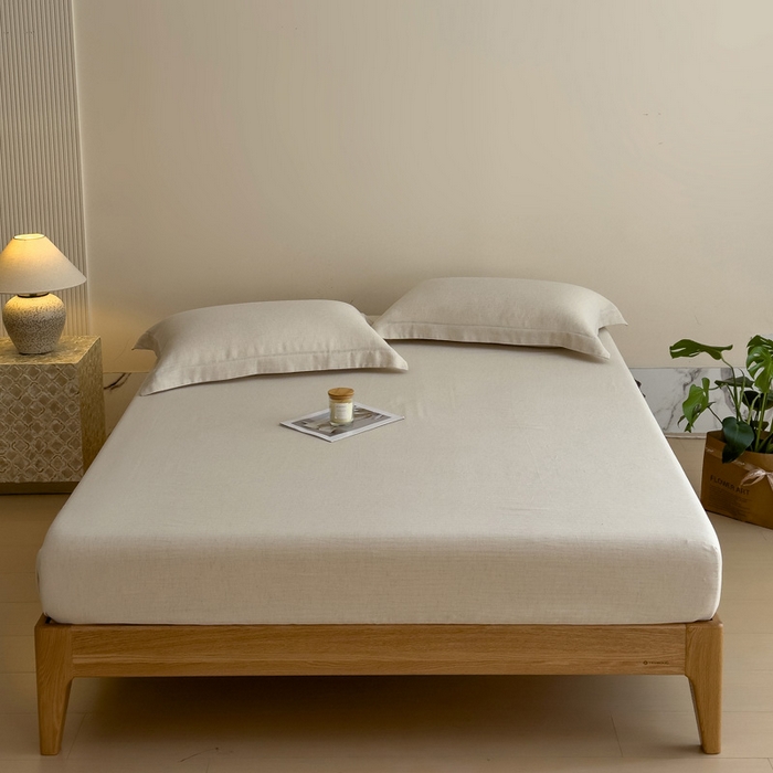 91家纺网 家纺一手货源 找家纺 （总）席世家 2026新款棉麻人字纹床笠