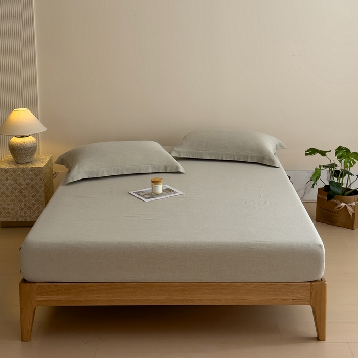 91家纺网 家纺一手货源 找家纺 （总）席世家 2026新款棉麻人字纹床笠