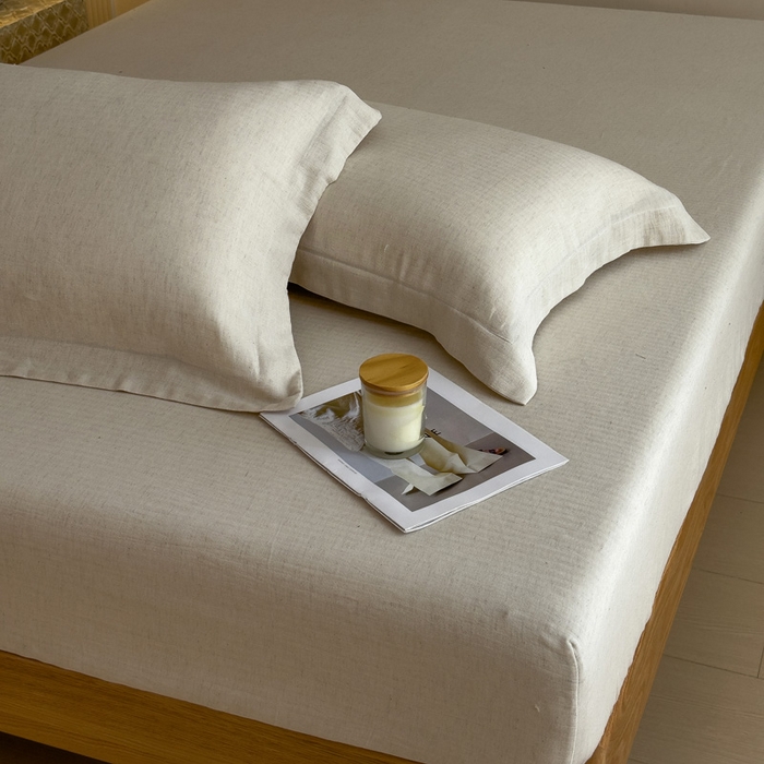 91家纺网 家纺一手货源 找家纺 （总）席世家 2026新款棉麻人字纹床笠