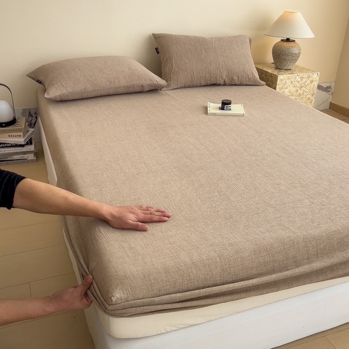 91家纺网 家纺一手货源 找家纺 （总）席世家 2026新款纯色皱皱纱床笠