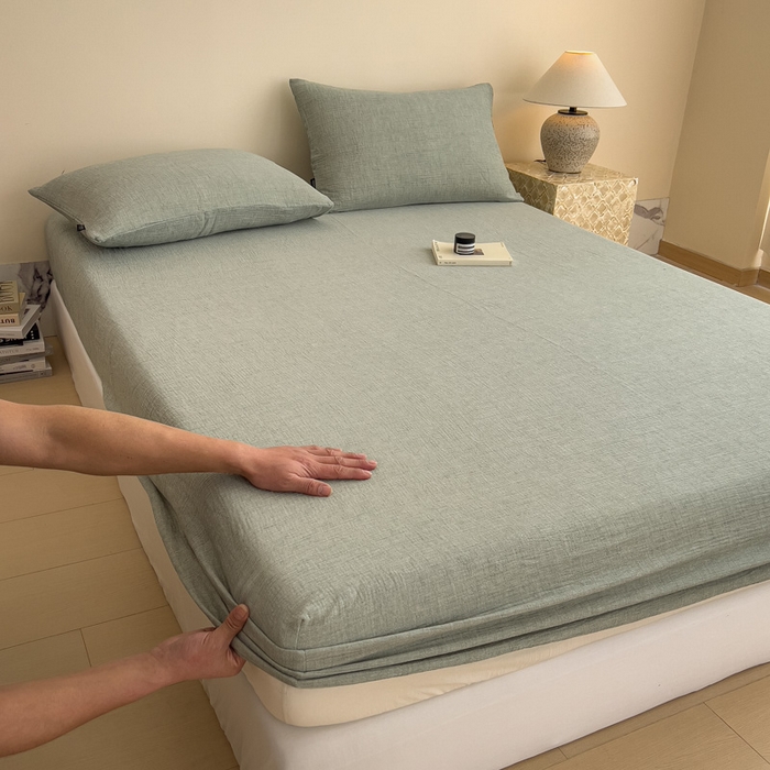 91家纺网 家纺一手货源 找家纺 （总）席世家 2026新款纯色皱皱纱床笠