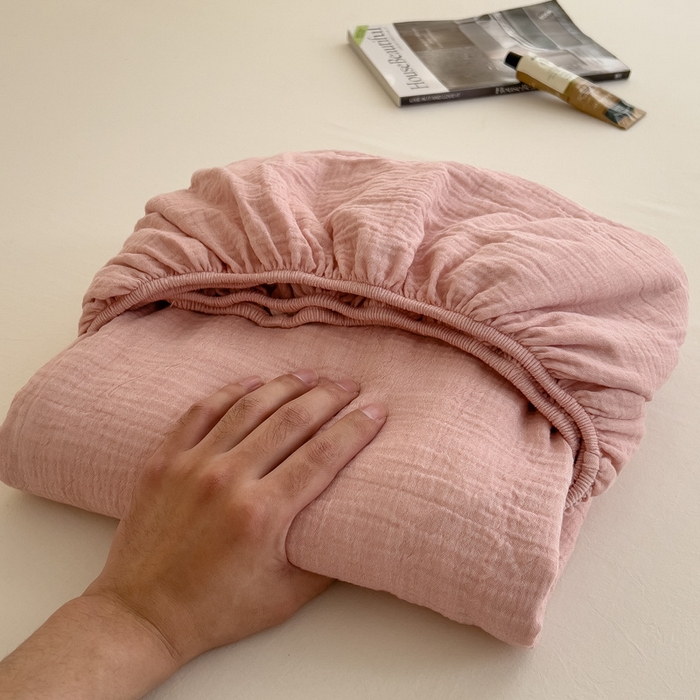 91家纺网 家纺一手货源 找家纺 （总）席世家 2026新款纯色皱皱纱床笠