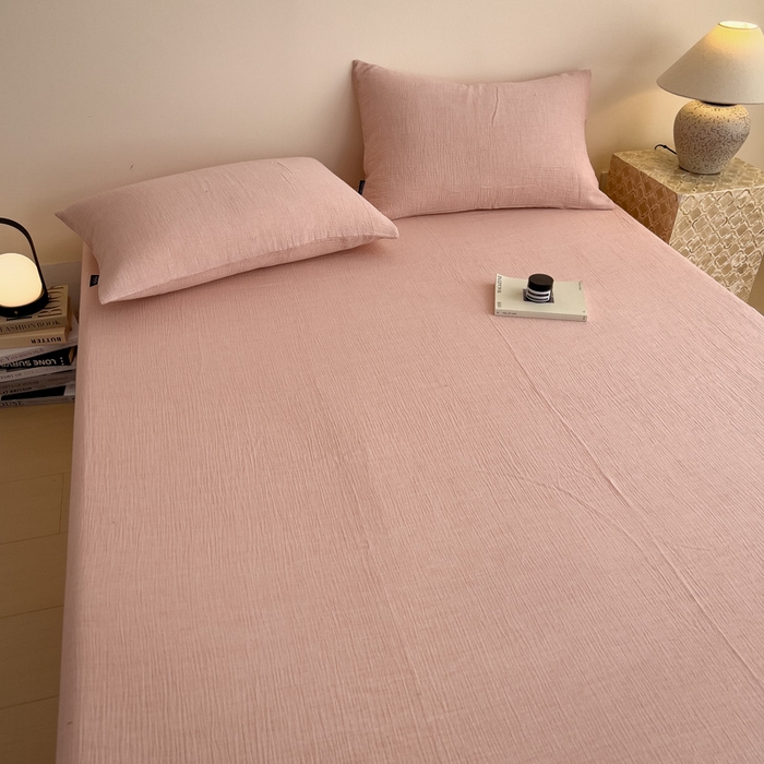 91家纺网 家纺一手货源 找家纺 （总）席世家 2026新款纯色皱皱纱床单