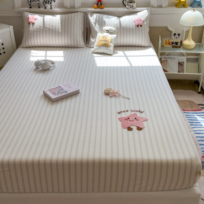 91家纺网 家纺一手货源 找家纺 席世家 2026新款全棉水洗棉床笠 水洗棉-星愿