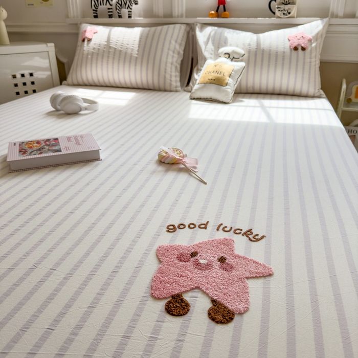 91家纺网 家纺一手货源 找家纺 席世家 2026新款全棉水洗棉床笠 水洗棉-星愿