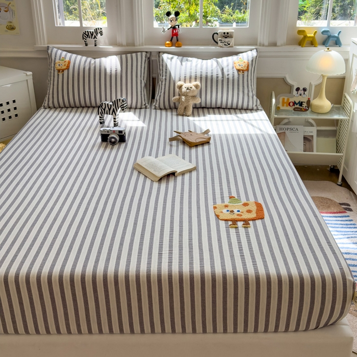 91家纺网 家纺一手货源 找家纺 席世家 2026新款全棉水洗棉床笠 水洗棉-芝士