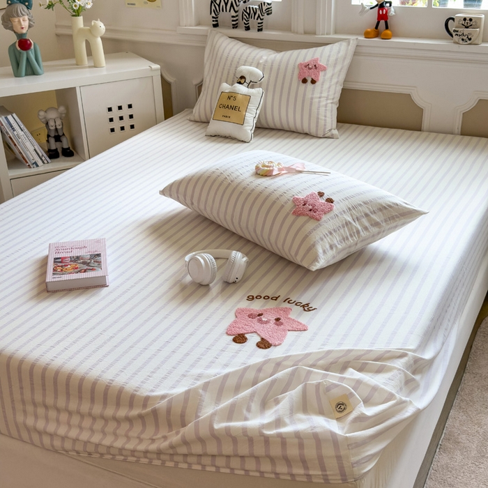 91家纺网 家纺一手货源 找家纺 席世家 2026新款全棉水洗棉床笠 水洗棉-星愿