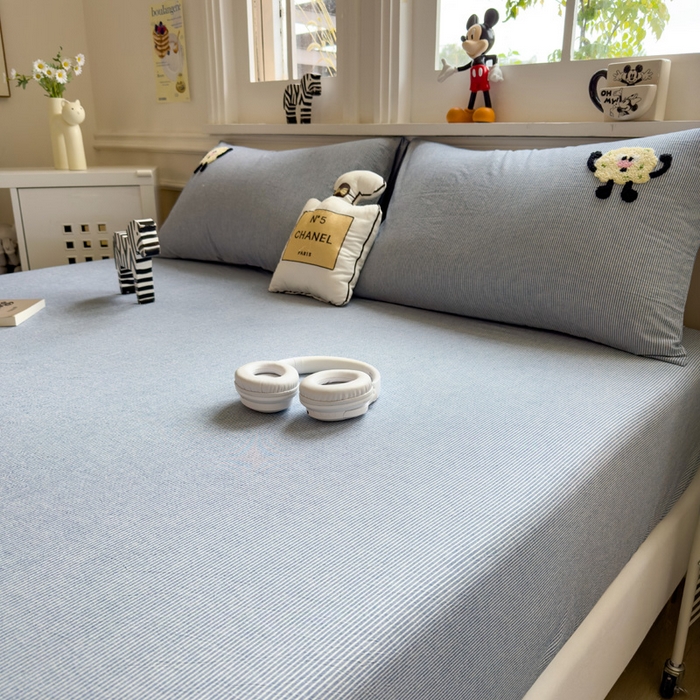 91家纺网 家纺一手货源 找家纺 席世家 2026新款全棉水洗棉床笠 水洗棉-曲奇