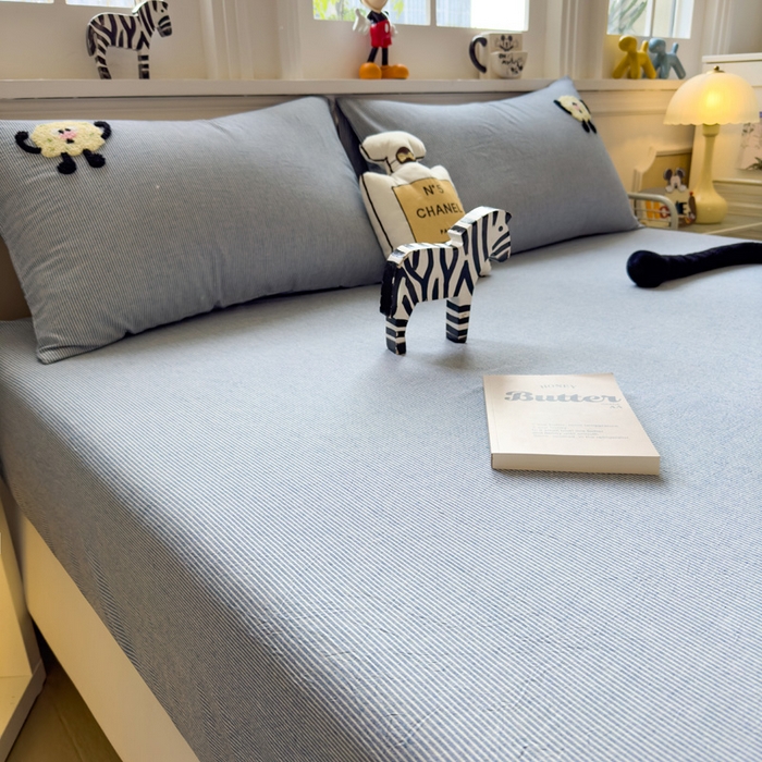 91家纺网 家纺一手货源 找家纺 席世家 2026新款全棉水洗棉床笠 水洗棉-曲奇