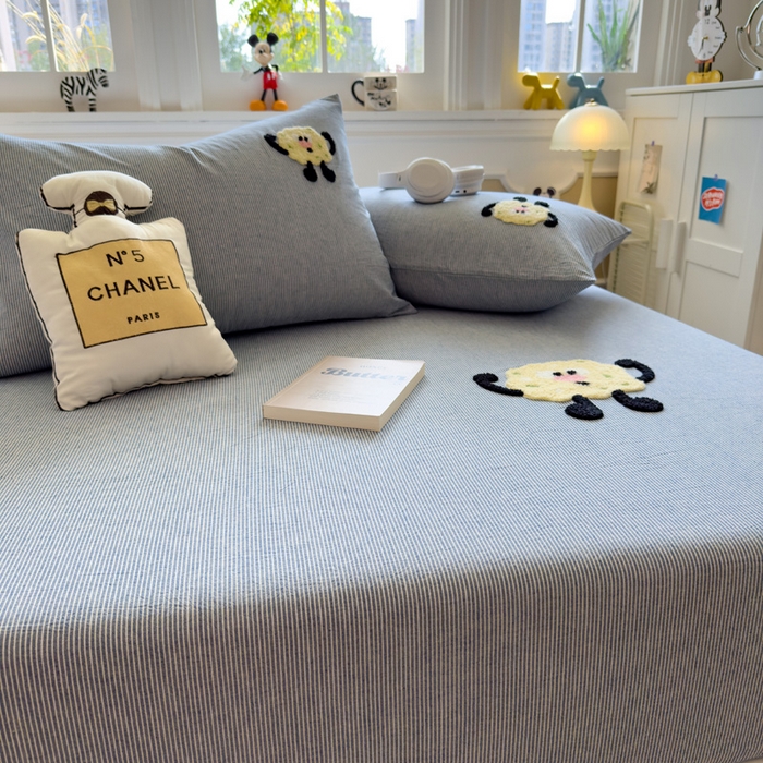 91家纺网 家纺一手货源 找家纺 席世家 2026新款全棉水洗棉床笠 水洗棉-曲奇