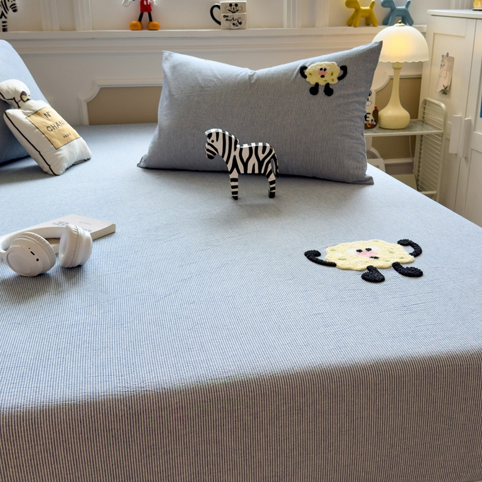 91家纺网 家纺一手货源 找家纺 席世家 2026新款全棉水洗棉床笠 水洗棉-曲奇