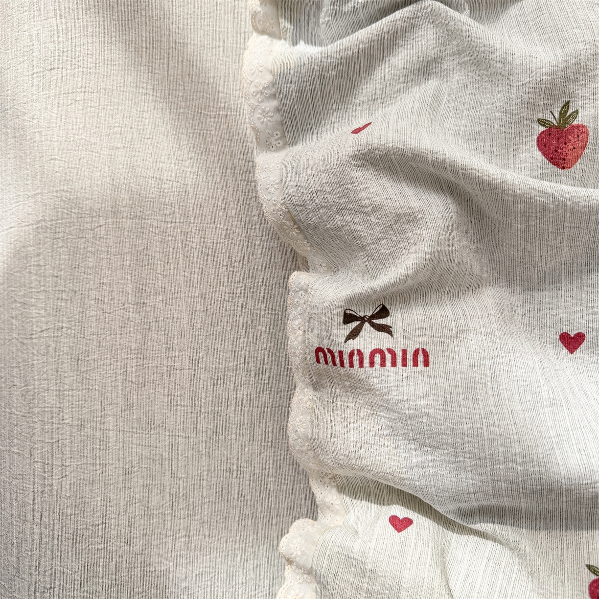 91家纺网 家纺一手货源 找家纺 优贝家纺 2026春夏新款韩系小花边高克重加厚色织提花韩版四件套 甜心草莓