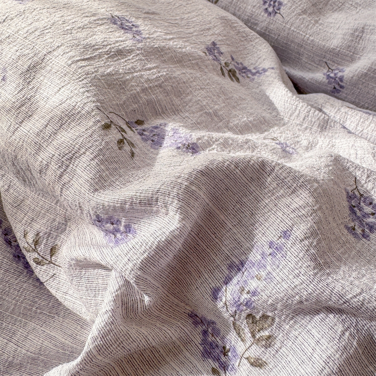 91家纺网 家纺一手货源 找家纺 优贝家纺 2026春夏新款韩系小花边高克重加厚色织提花韩版四件套 薰衣草之梦