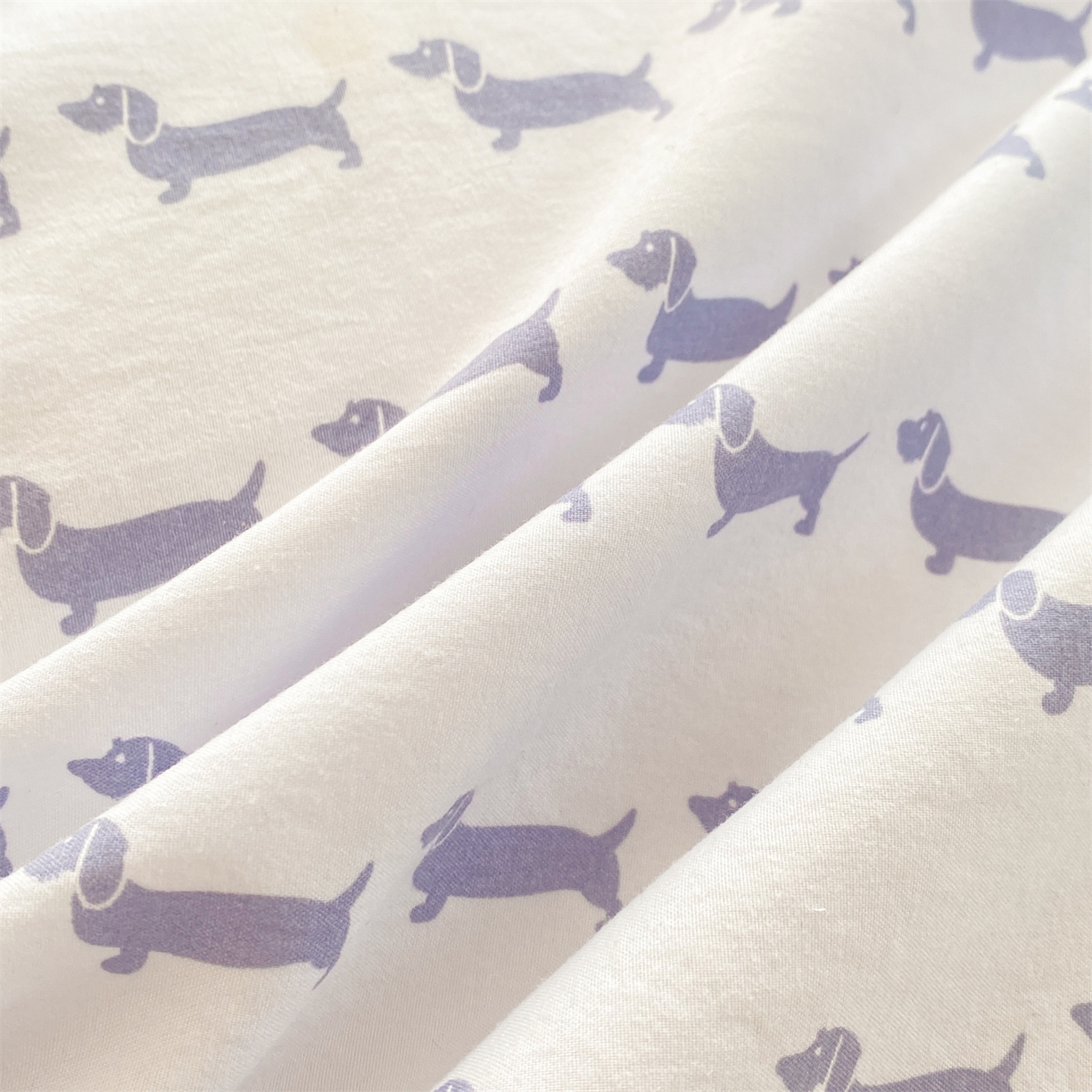 91家纺网 家纺一手货源 找家纺 优贝家纺 2026春夏新款韩系小清新水洗棉古法棉夹棉床盖四件套-风格二 时尚萌犬