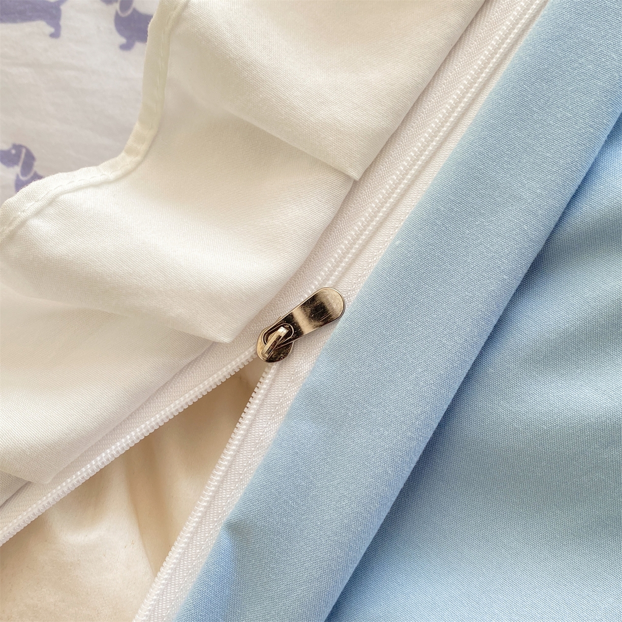 91家纺网 家纺一手货源 找家纺 优贝家纺 2026春夏新款韩系小清新水洗棉古法棉夹棉床盖四件套-风格二 时尚萌犬