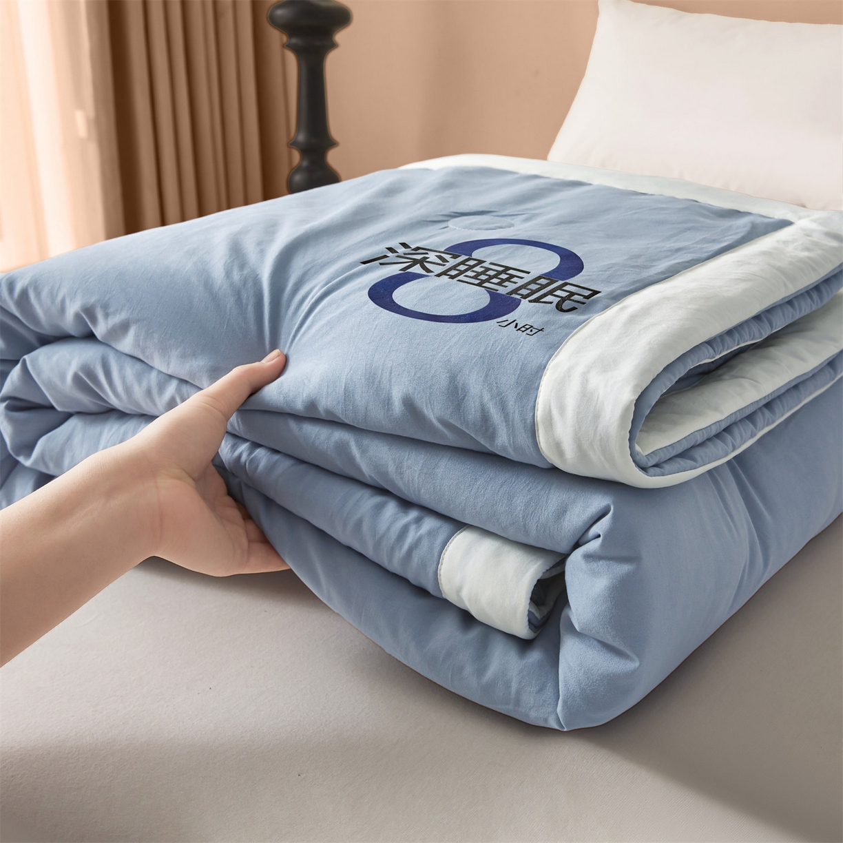 招财星 2026新款国标A类8小时睡眠大豆纤维手包边夏凉被夏被空调被子被芯【含质检报告买家秀】 深睡眠-宾利蓝