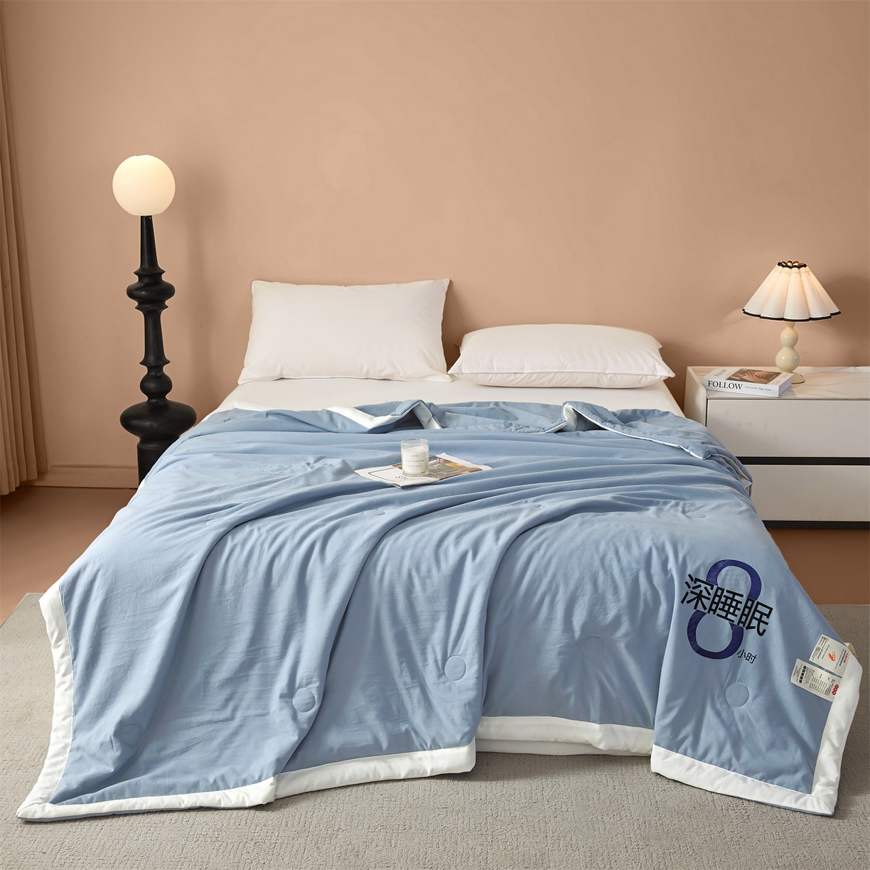 91家纺网 家纺一手货源 找家纺 招财星 2026新款国标A类8小时睡眠大豆纤维手包边夏凉被夏被空调被子被芯【含质检报告买家秀】 深睡眠-宾利蓝