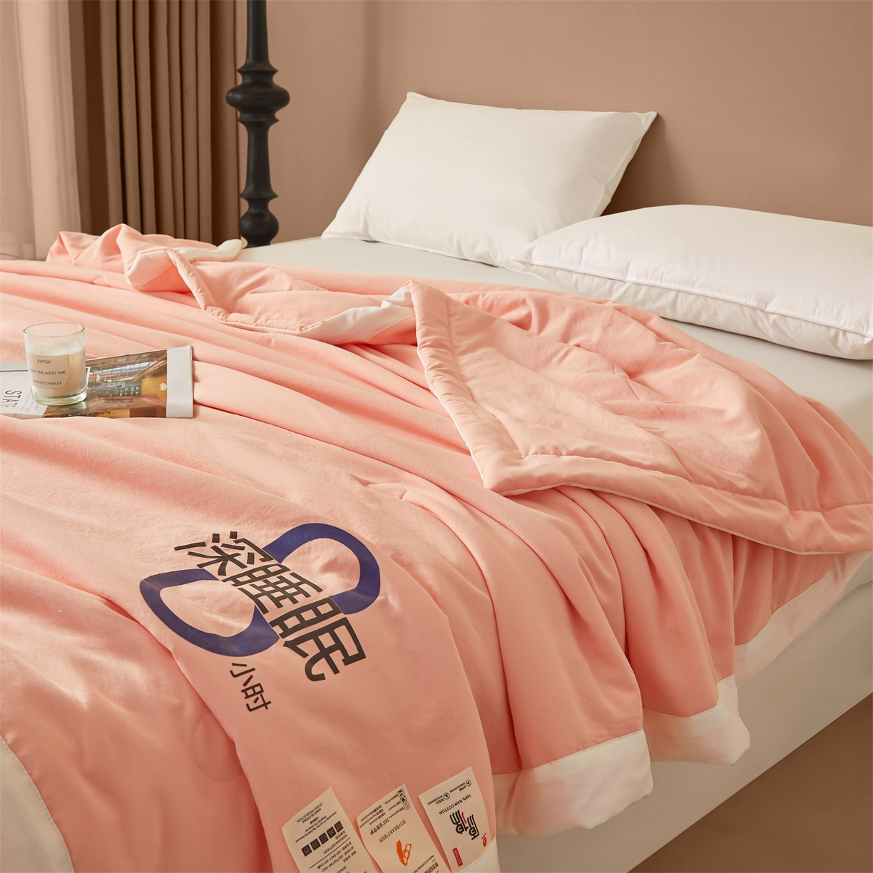 91家纺网 家纺一手货源 找家纺 招财星 2026新款国标A类8小时睡眠大豆纤维手包边夏凉被夏被空调被子被芯【含质检报告买家秀】 深睡眠-豆沙