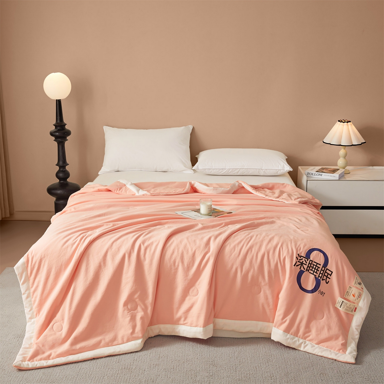 91家纺网 家纺一手货源 找家纺 招财星 2026新款国标A类8小时睡眠大豆纤维手包边夏凉被夏被空调被子被芯【含质检报告买家秀】 深睡眠-豆沙