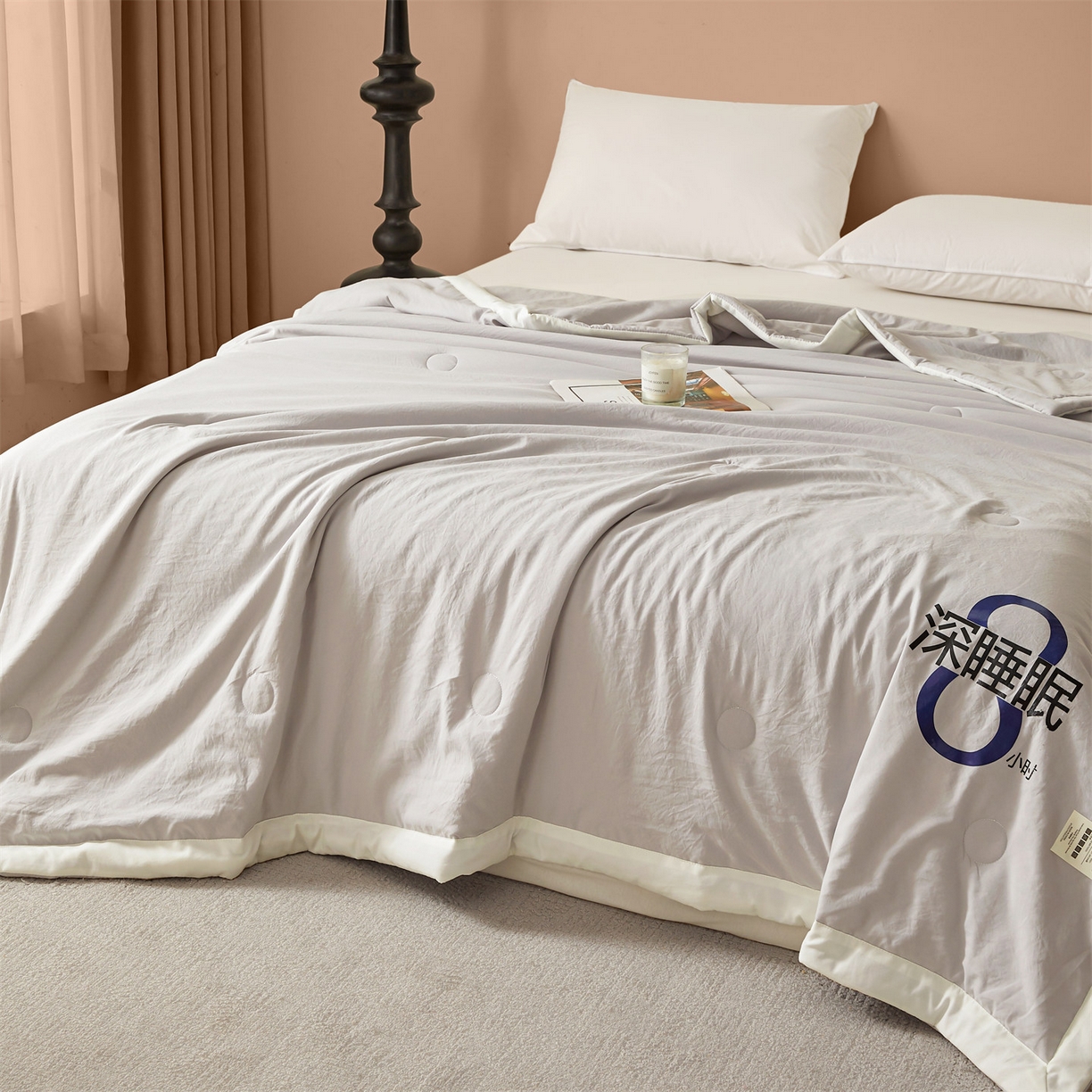 91家纺网 家纺一手货源 找家纺 招财星 2026新款国标A类8小时睡眠大豆纤维手包边夏凉被夏被空调被子被芯【含质检报告买家秀】 深睡眠-岩石灰