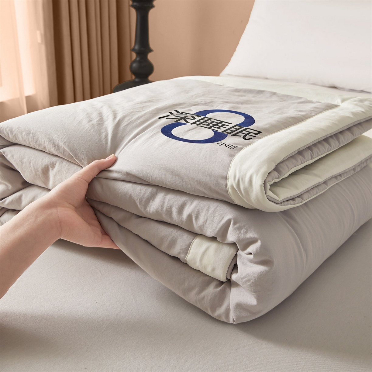 招财星 2026新款国标A类8小时睡眠大豆纤维手包边夏凉被夏被空调被子被芯【含质检报告买家秀】 深睡眠-岩石灰