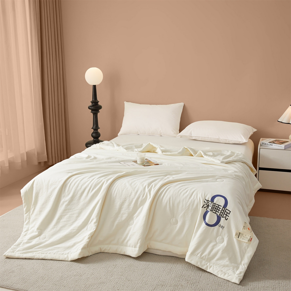 91家纺网 家纺一手货源 找家纺 招财星 2026新款国标A类8小时睡眠大豆纤维手包边夏凉被夏被空调被子被芯【含质检报告买家秀】 深睡眠-云朵白