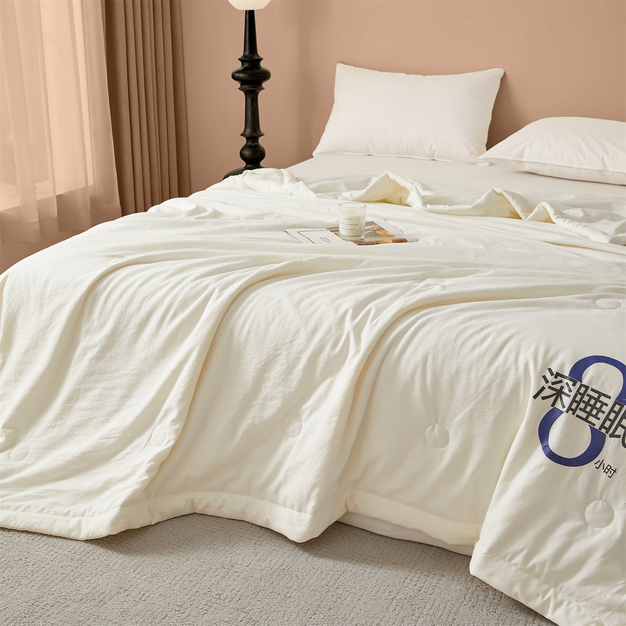 91家纺网 家纺一手货源 找家纺 招财星 2026新款国标A类8小时睡眠大豆纤维手包边夏凉被夏被空调被子被芯【含质检报告买家秀】 深睡眠-云朵白