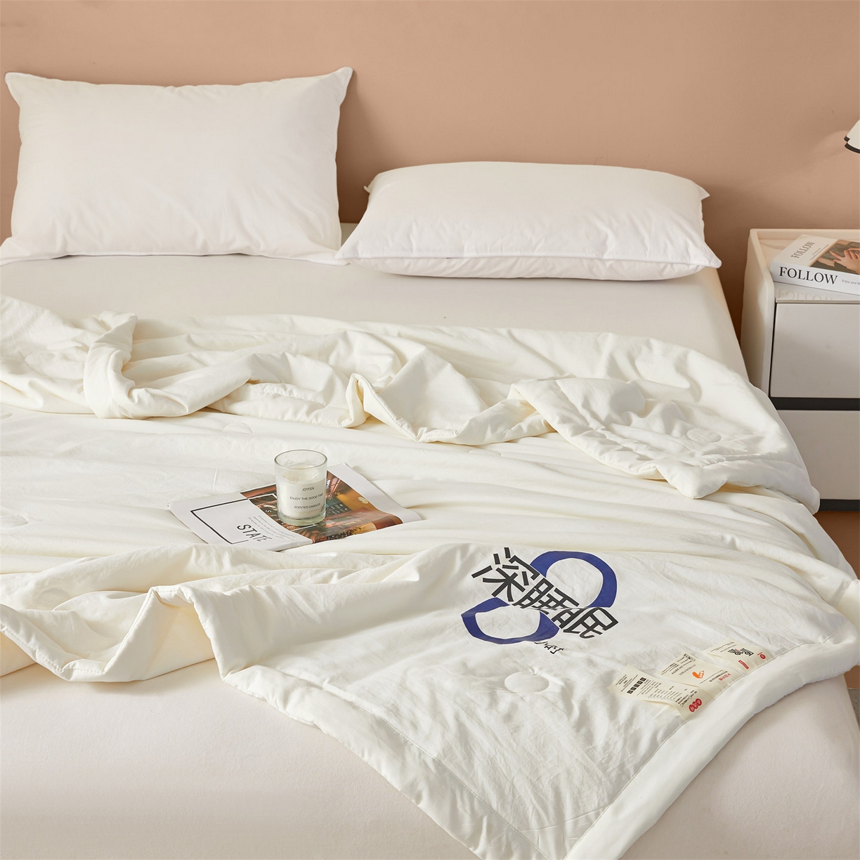 91家纺网 家纺一手货源 找家纺 招财星 2026新款国标A类8小时睡眠大豆纤维手包边夏凉被夏被空调被子被芯【含质检报告买家秀】 深睡眠-云朵白